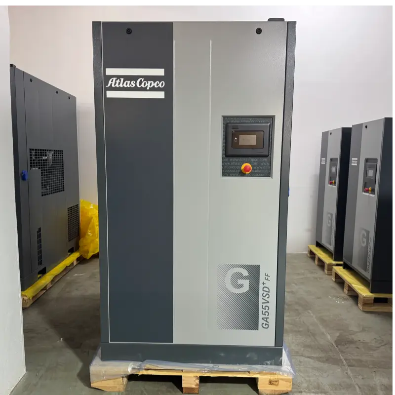 అట్లాస్ కాప్కో GA55VSD+FF 55kW 75HP ఆయిల్ ఇంజెక్టెడ్ స్క్రూ ఎయిర్ కంప్రెసర్ ఒరిజినల్ ఇండస్ట్రియల్