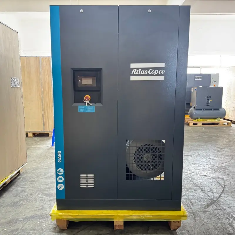 అట్లాస్ కాప్కో GA90 90 kW 125 HP ఆయిల్ ఇంజెక్ట్ చేయబడిన రోటరీ స్క్రూ కంప్రెసర్ జెన్యూన్